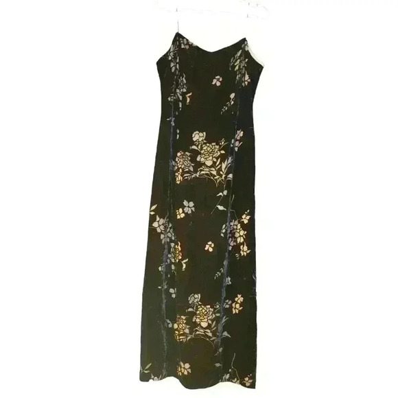 Dave & Johnny‎ by Laura Ryner Women Black Velvet Rose Gown Dress Size 15/16 Prom - Picture 1 of 14